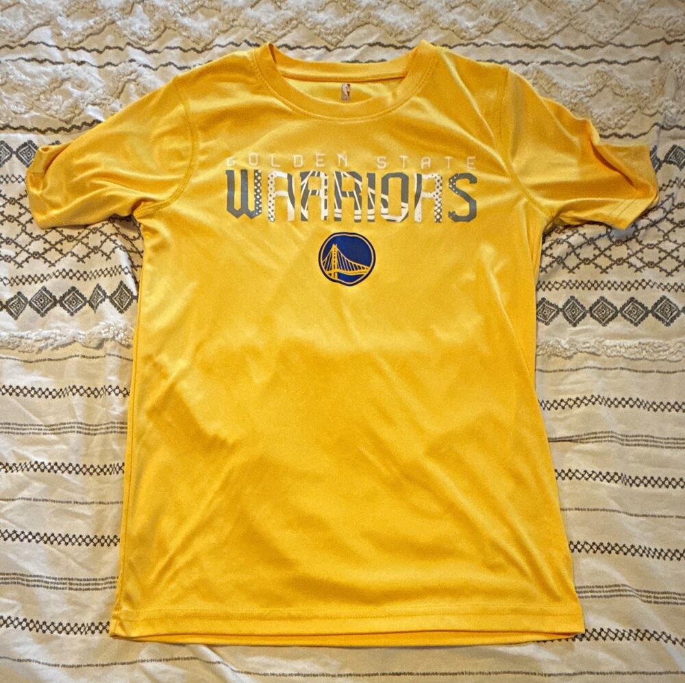 NBA Golden State Warriors Boys Yellow Graphic Logo Crew Neck Tee M (10/12)